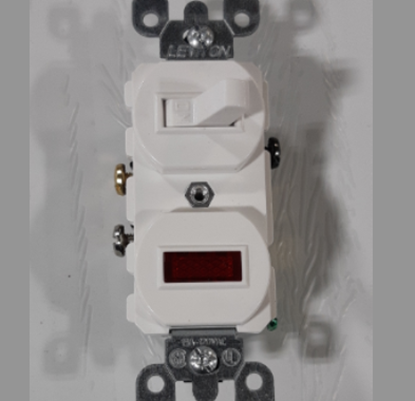 Image de Interrupteur unipolaire blanc avec lampe témoin. 0801-00001